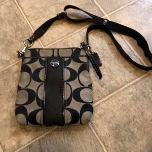 Coach Crossbody Purse black and grey